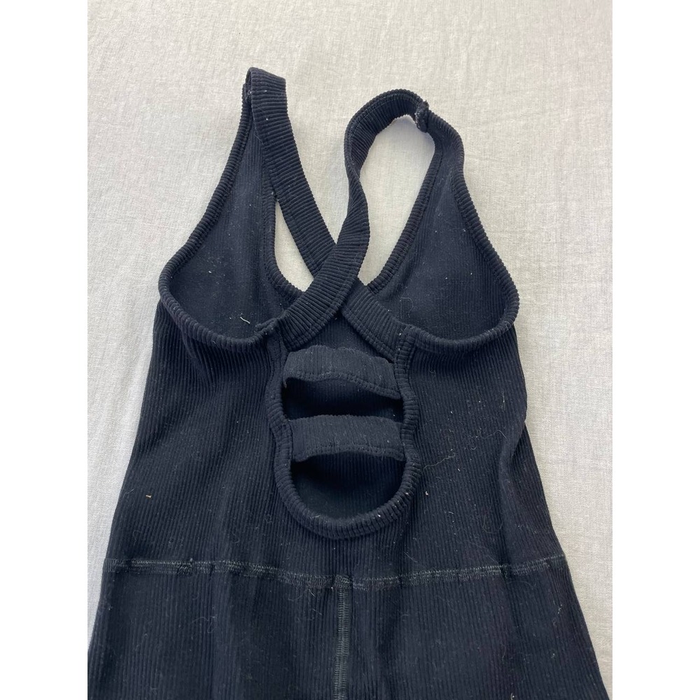 FP Movement Free People Free Throw Jumpsuit OnePiece Ribbed Knit Black Small - Picture 4 of 5